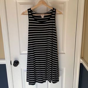 Black and white striped sun dress